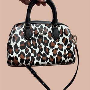 Kate Spade Animal Print Satchel in Brown and Black